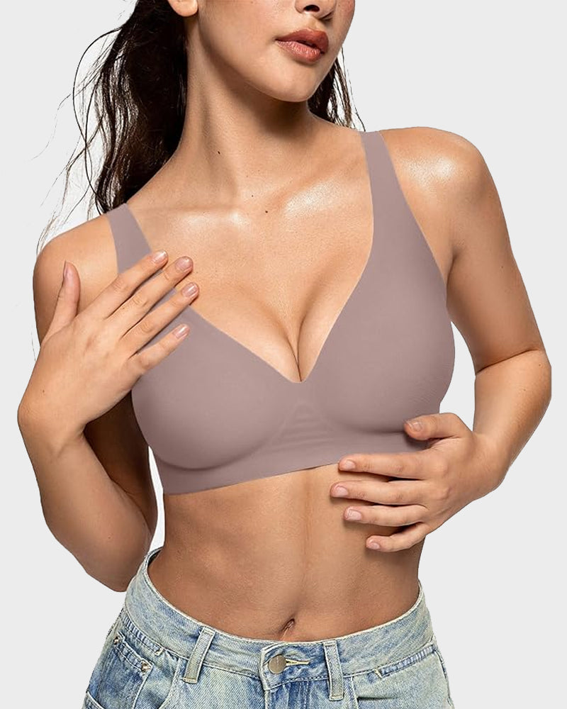 Seamless Deep V Push-Up Wireless Bra