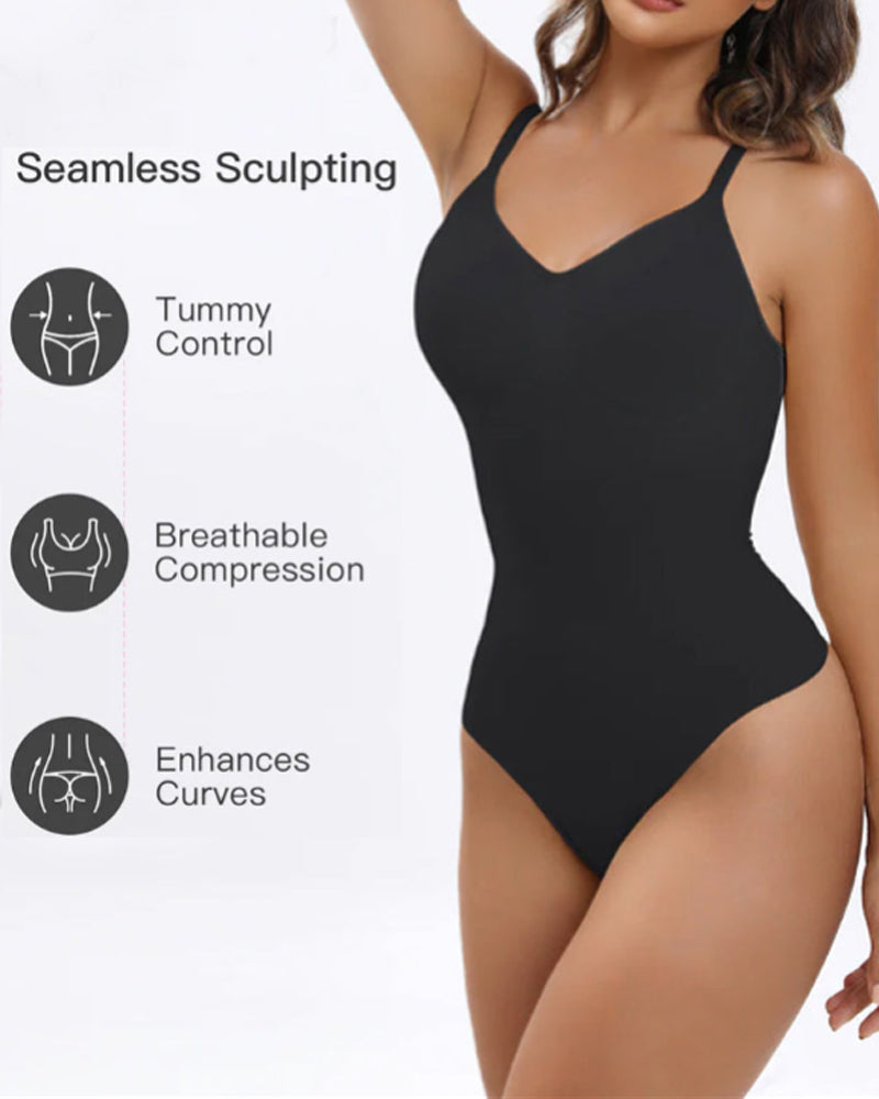 Tummy Control Bodysuit Seamless Sculpting Snatched Waist Body Suit Thong
