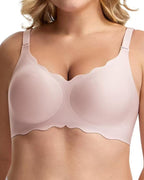 Seamless Scalloped Bras for Women Wireless Push Up Bra