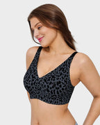 Wireless Leopard V-Neck Contour Bra