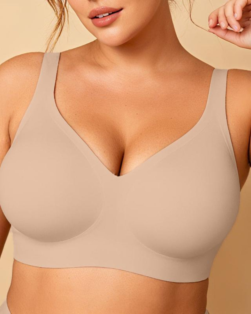 Seamless Wireless V-Neck Jelly Bra Tank Top